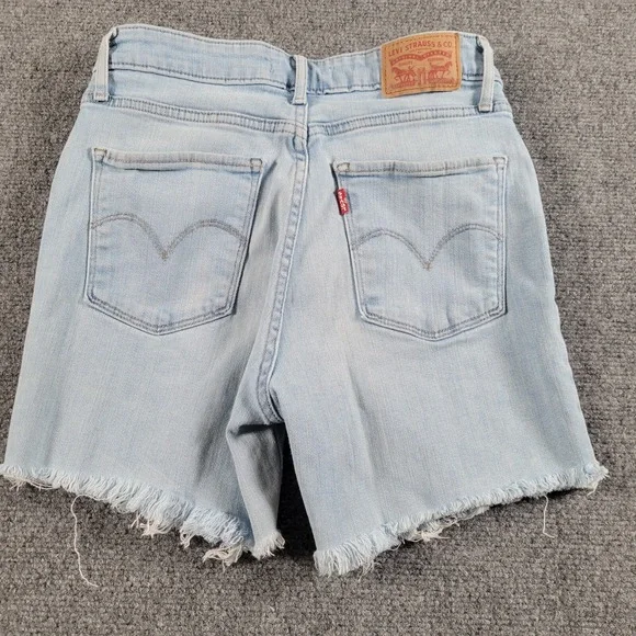 Levis 721 Cut Offs Womens (Size 27 Label) 721 High Rise Shorts Skinny 5 Pocket - Picture 3 of 5